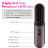Cordless Hair Straightener Brush with LED Temperature Display,Portable Negative Ion Straightening Brush for Travel,Hot Hair Straightener Comb for Women 12 Heating Levels Anti-Scald 30S