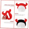 Beaupretty 2 Pack Spa Headband for Women, Devil Horns Facial Headband Face Wash Headband Makeup Cosmetic Shower Soft Hair Band (Black, Red)