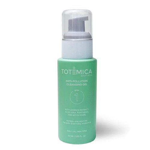 TOTEMICA Anti-Pollution Cleansing Gel, Refresh & Restore Skin Hydration with Licorice, Aloe Vera & Witch Hazel, Vegan, Sulfate-Free for All Skin Types (1.69 Fl Oz)