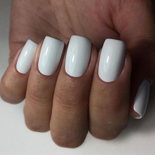 LoveOurHome 240pc White Press on Nails Medium Square Fake Nails Press ons Square Nail Tips Gel False Nails Colored Presson Artificial Fingernails & Glue Adhesive Tabs Women Girls Manicure Decor