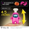 P.M.I. Among Us Action Figure | One of Four 4.5-Inch-Tall Collectibles | Among Us Toys and Playable Mini Toys | Pink Crewmate in The White My Name Chef with Hidden Hat and Hands