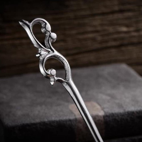 Rabithenn S925 Silver Hairpin Hair Fork Stick Chinese Style Hair Sticks Wooden Hair Chopsticks Retro with Wooden Handmade Hair Clip Hair Accessories for Women Girls Long Hair (tender shoot)