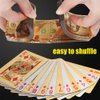 Joyoldelf Playing Cards, 2 Decks of 24k Playing Cards with Dollar Pattern, Waterproof Playing Cards & Flexible Poker with Box - Classic Magic Tricks Tool for Party and Game, 1 Gold + 1 Silver