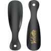 Velette Metal Shoe Horn, 2 Pack - 7.5" Long Black Shoe Horns- Top Quality Stainless Steel Shoe Helper