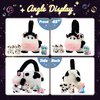 Hopearl LED Musical Stuffed Cow Handbag Lighting Up Singing Plush Toy Tote Bag Playset Mommy Cow with 3 Baby Dairy Cows in her Tummy Lullaby Animated Soothe Gifts for Kids, 11''