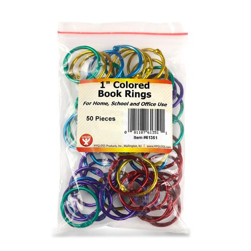 Hygloss Products, Inc Hygloss Products Book Rings, 1 inch, Colors May Vary