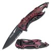Tac Force- Spring Assisted Folding Pocket Knife – Black Stainless Steel Blade with Purple Camo Coated Aluminum Handle, Bottle Opener, Glass Punch and Pocket Clip, Tactical, EDC, Rescue - TF-705PC