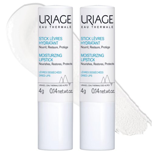 URIAGE Moisturizing Lip Balm Stick With Hyaluronic Acid, Vitamin C & Shea Butter. Hydrating Care For Dry And Chapped Lips That Restores Immediate Comfort And Softness, Pack of 2