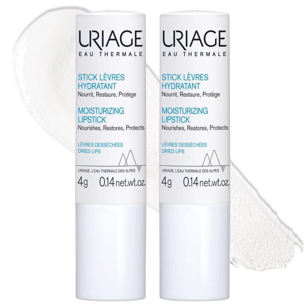 URIAGE Moisturizing Lip Balm Stick With Hyaluronic Acid, Vitamin C & Shea Butter. Hydrating Care For Dry And Chapped Lips That Restores Immediate Comfort And Softness, Pack of 2