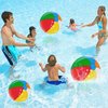 [ 22''+17''+14'' ] 12 Pack Rainbow Beach Balls Bulk, Inflatable Swimming Pool Toys Beach Ball for Kids Birthday Party Favors Outdoor Summer Games Hawaiian Tropical Luau Themed Pool Party Decorations
