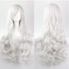 32 Inch Long Curly Wavy Silver Wigs for Women Party Long Wigs for Girls Cosplay Party Daily Use (Silver)