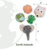 GRRREEN Stuffed Animal Cat Toy | Earth Animals Mixed Bundle | Value 5-Pack for Indoor Cats | Cute Interactive Plush Toys | Made of Eco-Friendly Materials - Go Green!
