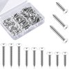 120 Pcs #8 White Head Screws Covers Wood Screws White Painted White Wood Screw Stainless Steel Wall Plate Screw Self Tapping Screw for Wall Plates Switches Covers Replacement, 3 Sizes