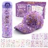 Valentine's Day Gifts for Kids 4 5 6 7 8 9 10 12 Years Old-Decorate Your Own Water Bottle Baseball Cap with Cute Stickers, Easter Gifts for Girls, Arts & Crafts for Girls, School Supplies for Girls