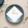 Geloar Oh Babies Cocktail Napkins for Baby Shower, 100 Pack Gold Oh Babies Twins Paper Cocktail Beverage Napkins in Bulk for Baby Shower Baby Welcome Party Decorations | 2-Ply, 5x5 Inches (Oh Babies)