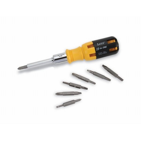 Lutz 15-in-1 Ratchet Screwdriver-YELLOW/BLACK