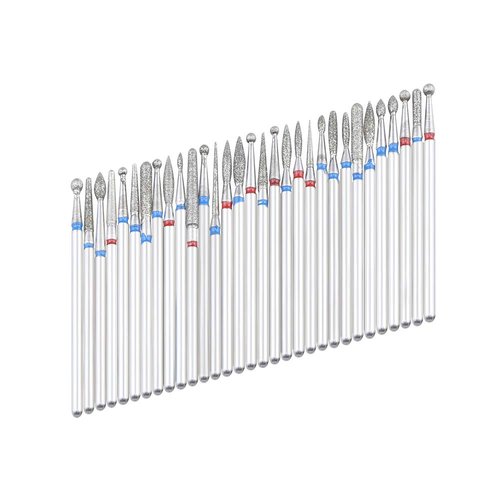Aieil Professional Diamond Nail Drill Bit | 30 PCS Diamond Drill Set - Set of 30 pcs | 3/32" Shank, Perfect for doing surface work, shortening and backfill cutting