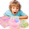 Pink Crunchy Clear Slime 13 OZ Big Bucket Gifts for Girls & Boys, Stretchy & Non-Sticky, Super Soft Stress Relief Toy, Idea Birthday Gifts, Party Favors for Kids, Christmas Stocking Stuffers