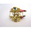 Generic Medium small multi- colored jeweled antique bronze metal hair claw clip
