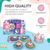 Bright Stripes Kids Tea Set - Pretend Play Tin Tea Set for Girls & Boys | Includes Tea Pot, Cups, Saucers, Plates, Tray, Invitations & Place-Cards for Imaginative Play (Flower Fairy)