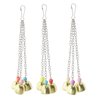 eMagTech 3PCS Parrot Alloy Bell Toys Bird Interactive Chain Metal Bell Toy for Cockatiels Conures and Lovebirds Hanging Bell Bird Activity Stand 23.5cm