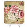 AMFD Retro Flower Shower Curtain Pink Rose Vintage Old Look Plant Envelope Art Bathroom Curtains Polyester Fabric Waterproof 70 X 70 Inches Include Hooks Tan Brown