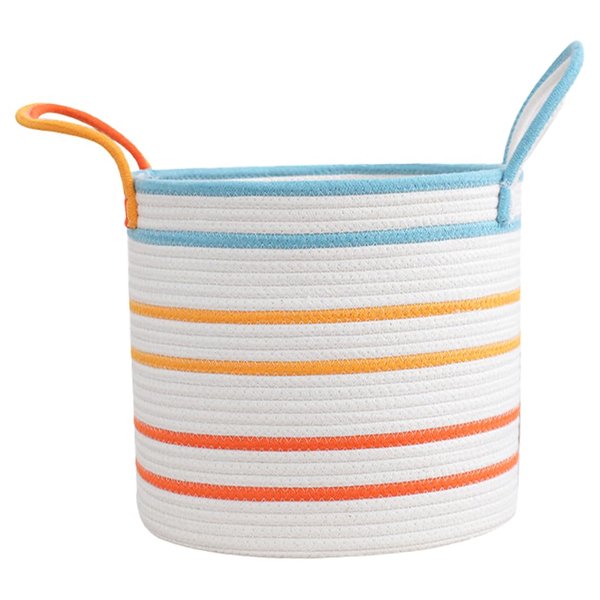6L Laundry Baskets Hamper with Handles,Decorative Basket for Living room,Woven Storage Basket for Toys Bin,Pillows, Blankets,Clothes-11.8''x10.6''