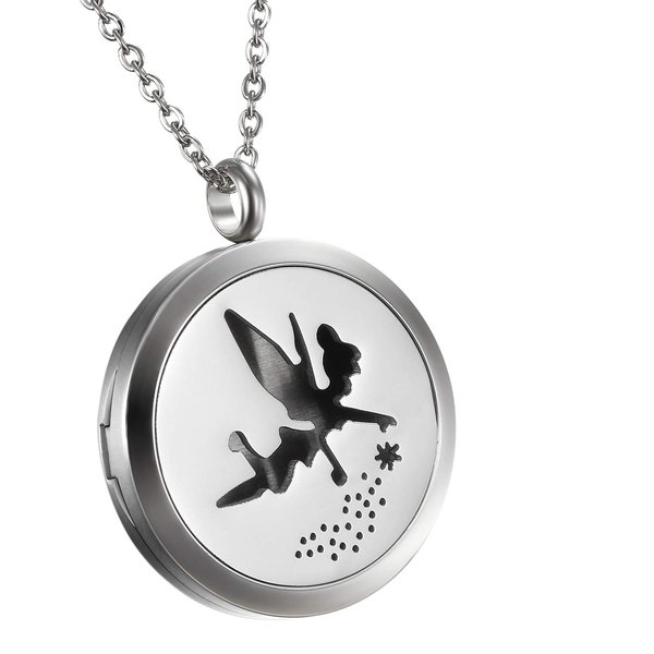 Mens Womens Hollow Yin Yang Charm Essential Aromatherapy Oil Diffuser Locket Charm Pendant with 6 Color Pads