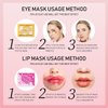 20 Pairs 24k Gold Eye Masks & Lip Mask - Christmas Gifts for Women, Gel Collagen Eye Patches for Puffy Eyes, Moisturizing & Reducing Fine Lines Dark Circle Under Eye Patches for Women Men