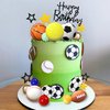37 PCS Sports Cake Toppers Sports Cake Decoration with Soccer Football Baseball Basketball Tennis Golf for Boys Men Sports Theme Birthday Party Supplies (Sports)