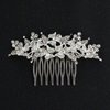 Brihasory Silver Bride Wedding Hair Comb Crystal Rhinestone Bridal Hair Accessories Party Prom Head Pieces Flower Hair Sides Elegant Hair Clips for Women and Girls Bridesmaids Gifts