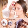 LOLI POP Travel Makeup Brush Set Foundation Powder Concealers Eye Shadows Makeup Set with LED light Mirror 14 Pcs Mini Makeup Brushes (APINK)
