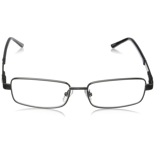 Foster Grant Men's Jagger Square Reading Glasses, Gunmetal/Transparent, 59 mm, 1.50
