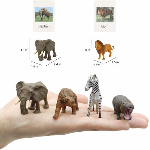 24 Small Animal Figurines Learning & Education Toys, Plastic Realistic Zoo Jungle Safari Sea Ocean Animal Figures, Preschool Learning Activities Matching Game Science Toys