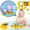Jerify 48 Pcs Bulk Sunglasses Rubber Duck with Sunglasses, Gold Chain Rubber Duck Baby Shower Floating Bathtub Toys Birthday Party Favors Carnival Gifts Decorative Gifts
