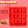 Silicone Mini Loaf pan, Walfos 12 Cavities Mini Bread Pan Brownie Pan, Food Grade & Non-stick, Ideal For Mini Bread, Brownie, Cornbread, Cheesecake & Chocolate, Set of 2