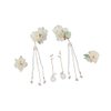 Chinese Hair Sticks Set Hanfu Style Long Tassel Hairpin Vintage Camellia Flower Pearl Hair Pins Hair Comb Earrings Set Hair Jewelry Accessories