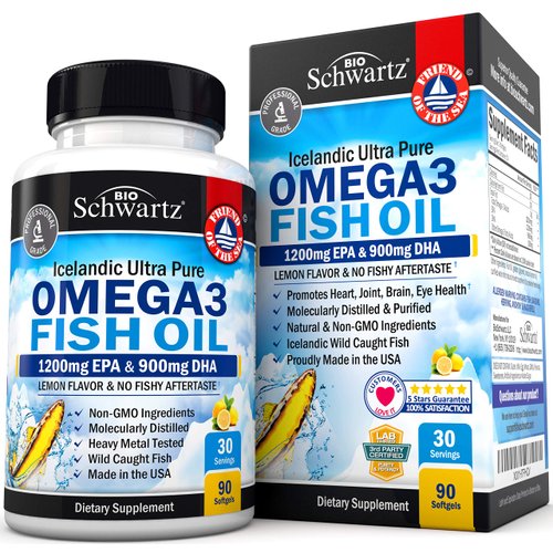 Omega 3 Fish Oil Supplement - 1200mg EPA and 900mg DHA Fatty Acid Per Serving from Wild Caught Fi...