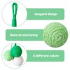 MiOYOOW Cat Toy Sisal Ball, Tricolor Hanging Cat Balls Handmade Cat Scratcher Ball Interactive Toy for Indoor Cats Kittens
