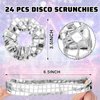 Lyrow 24 Pcs Disco Ball Sequin Hair Scrunchies Last Disco Bachelorette Party Favors Silver Metallic Hair Bobbles Elastics Ponytail Holders Mirror Disco Ball Retro 70s 80s 90s Disco Party Bridal Shower