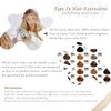 Lacerhair Hair Extensions Tape in Human Hair 16 Inch Straight Skin Weft Remy Human Hair Ombre Dark Ash Blonde Highlighted with Light Platinum Blond Color P#18/60A 20PCS 50G Tape in Hair Extensions