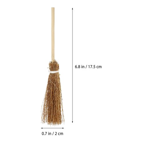Toyvian Whisk Broom Dollhouse Miniature Broom, Witches Prop Broom, Mini Broom Costume Hangings Decorations, Dollhouse Accessories Party Supplies, Micro Landscape Decor 5 Pieces Outdoor Broom