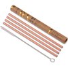 ZERRO Copper Straws Food Safe Solid Copper Mule Drinking Straws( Set of 4) Straight 8.5inch Cleaning Brush Included