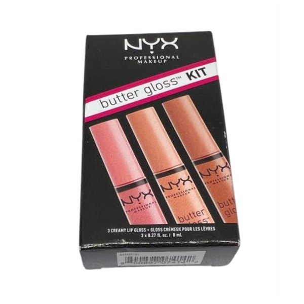 NYX PROFESSIONAL MAKEUP NYX Butter Gloss Kit 3 Creamy Lip Gloss, Creme Brulee, Fortune Cookie, Madeleine BOTGSET02
