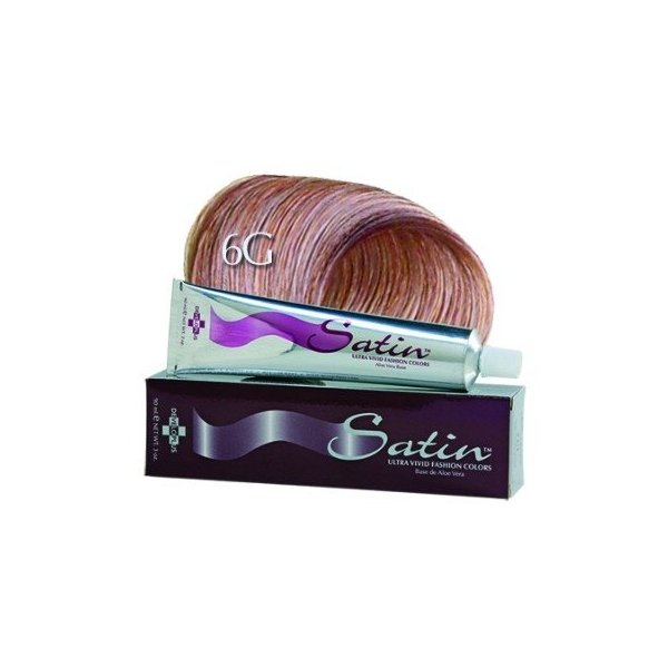Satin Ultra Vivid Fashion Colors, 6G Dark Golden Blonde Hair Dye, 3 oz., Gold Series Permanent Hair Dye, Made with Soy Protein and Aloe Vera, Vegan & Cruelty Free