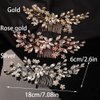 Teyglen Dainty Flower Rhinestones Crystals Hair comb, Gold, 18 * 6cm/7.08 *2.6 inches, Alloy+Rhinestones, 1 Count, HAIR COMB for Women/Girls getting married or attending formal events, Rose gold