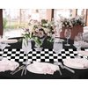 Oudain Cars Birthday Party Supplies Racing Party Decorations Round Racing Tablecloth Checkered Flag Table Covers Road Plastic Table Cloth, 1950s Disco Dancing Party Tablecloth (Black,3 Pcs)