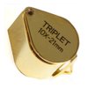 MAXIMIZE Gold Jeweler's Loupe | 10X Magnification | 21mm Triplet Lens | Swivel Case | Gold Plated