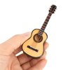Miniature Guitar Model Decor, Miniature Wooden Guitar Model Display Mini Musical Ornaments Craft Home Decor for Dollhouse Accessories Model Home Decoration