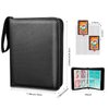 Collectible Trading Card Albums,4 Pocket Card Binder, 400 Double Sided Pocket PU Premium Zip Trading Collection Binder, Card Folder forTCG, Sports Cards (Black)